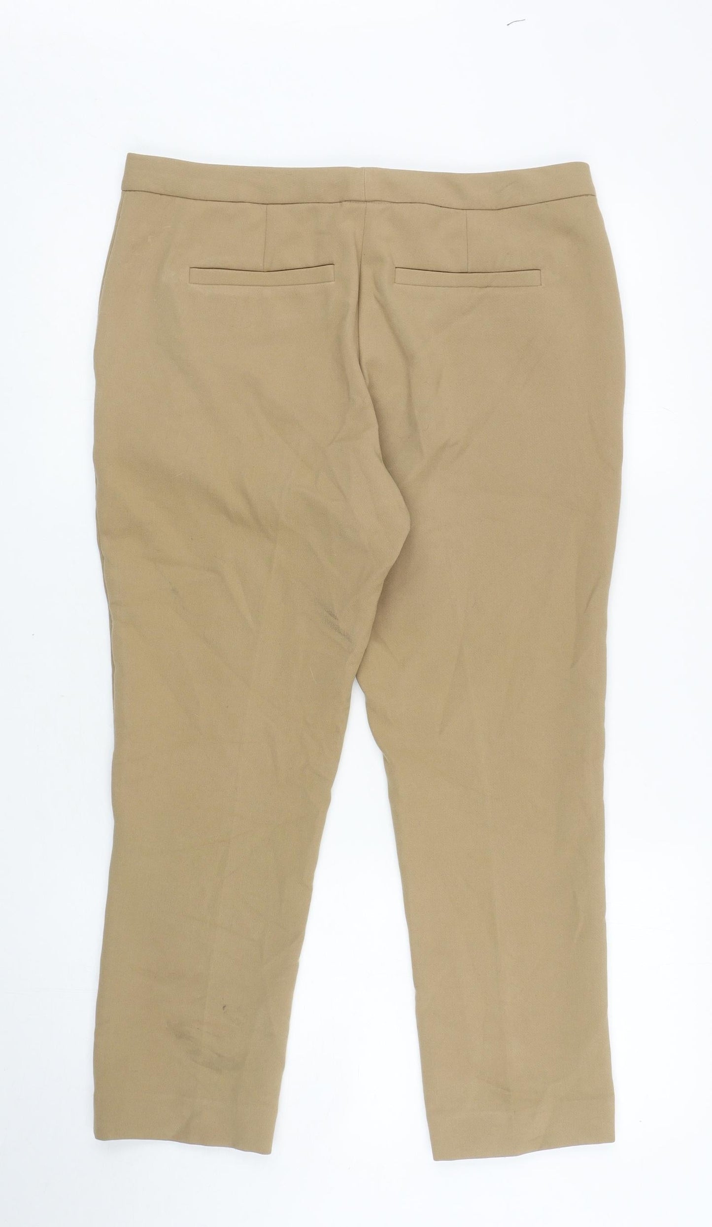 Womens UK Size 12 Marks and Spencer Regular Fit Carrot Brown Trousers