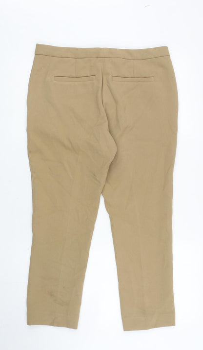 Womens UK Size 12 Marks and Spencer Regular Fit Carrot Brown Trousers