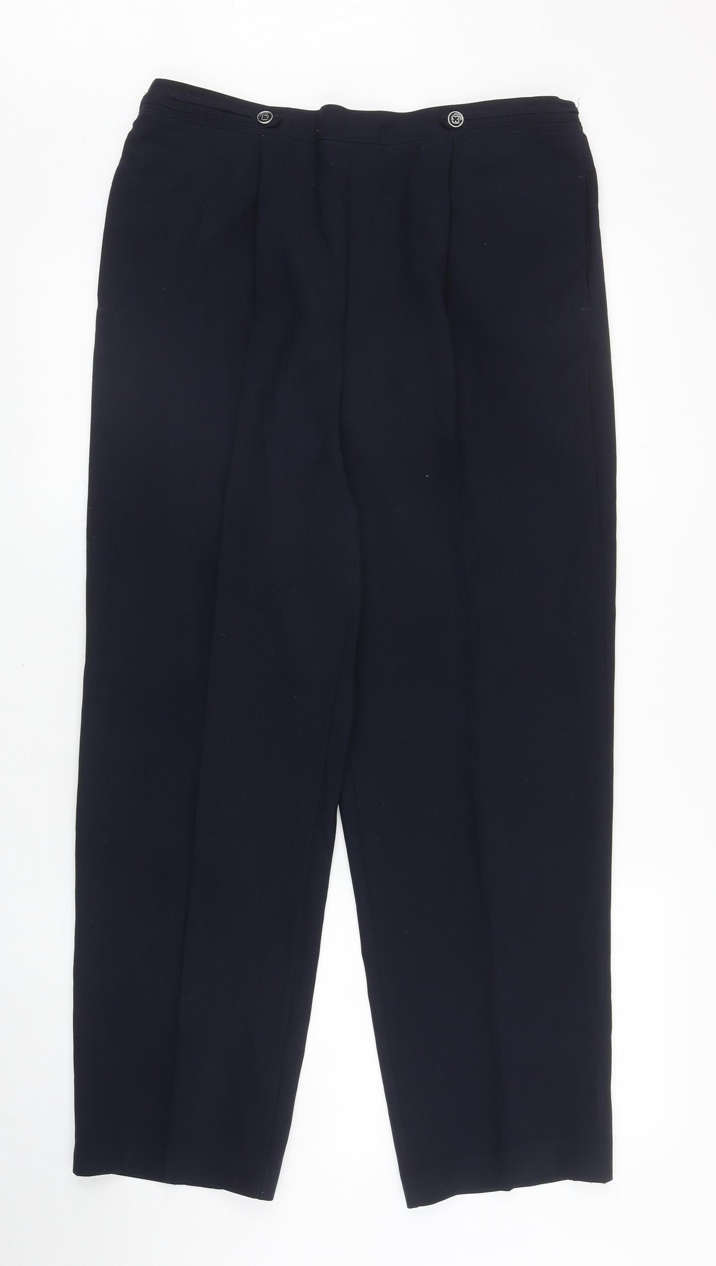 Bonmarché Womens Blue Polyester Carrot Trousers Size 14 L27 in Regular