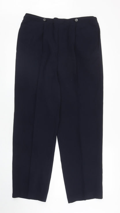 Bonmarché Womens Blue Polyester Carrot Trousers Size 14 L27 in Regular