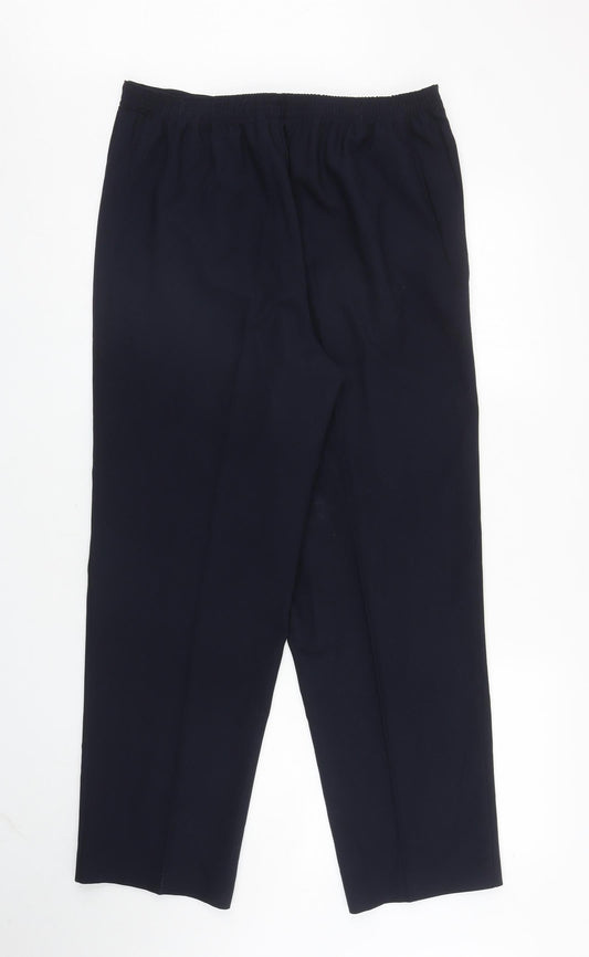 Bonmarché Womens Blue Polyester Carrot Trousers Size 14 L27 in Regular