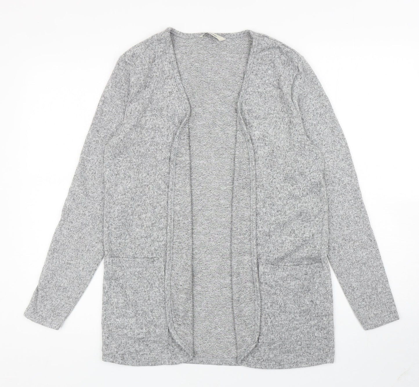 George Womens Grey V-Neck Polyester Cardigan Jumper Size S