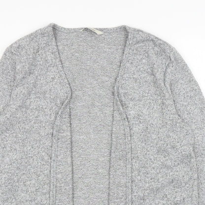 George Womens Grey V-Neck Polyester Cardigan Jumper Size S