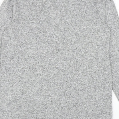 George Womens Grey V-Neck Polyester Cardigan Jumper Size S