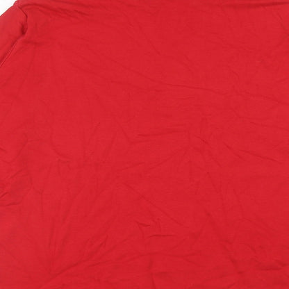 Womens UK Size L Isle Red Basic T-Shirt