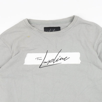 The Lux Line Mens Grey Cotton Pullover Sweatshirt Size L - The LuxLine