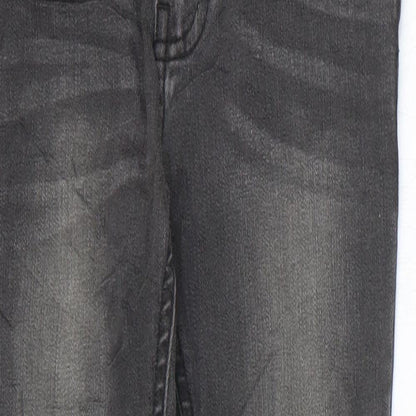 Marks and Spencer Girls Grey Cotton Skinny Jeans Size 6-7 Years Regular Zip