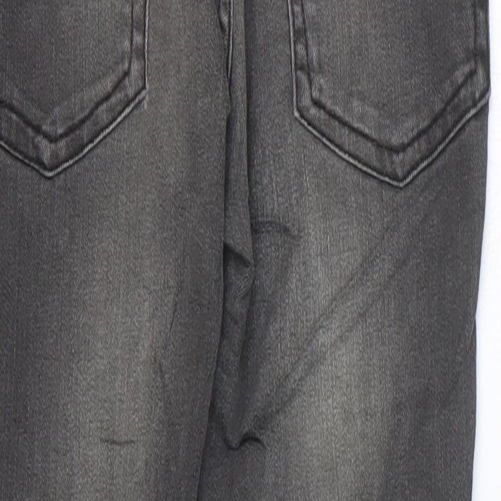 Marks and Spencer Girls Grey Cotton Skinny Jeans Size 6-7 Years Regular Zip