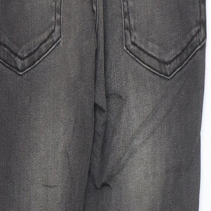 Marks and Spencer Girls Grey Cotton Skinny Jeans Size 6-7 Years Regular Zip