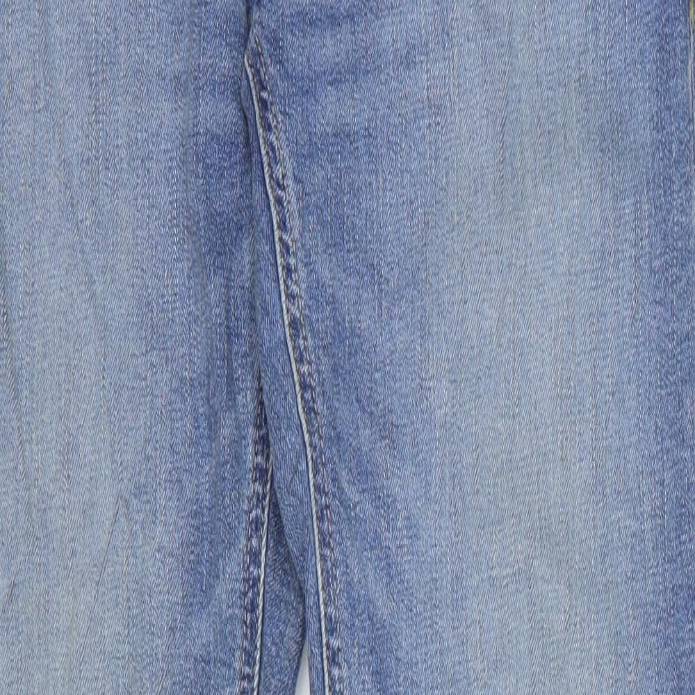 Marks and Spencer Mens Blue Cotton Skinny Jeans Size 32 in L31 in Regular Zip