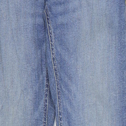 Marks and Spencer Mens Blue Cotton Skinny Jeans Size 32 in L31 in Regular Zip