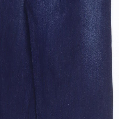 Marks and Spencer Womens Blue Cotton Skinny Jeans Size 8 L28 in Regular Zip