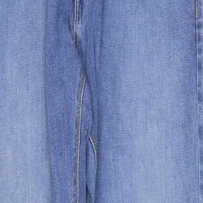 Marks and Spencer Mens Blue Cotton Skinny Jeans Size 30 in L31 in Regular Zip