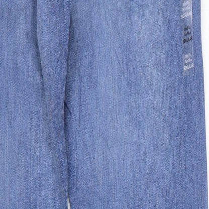 Marks and Spencer Mens Blue Cotton Skinny Jeans Size 30 in L31 in Regular Zip