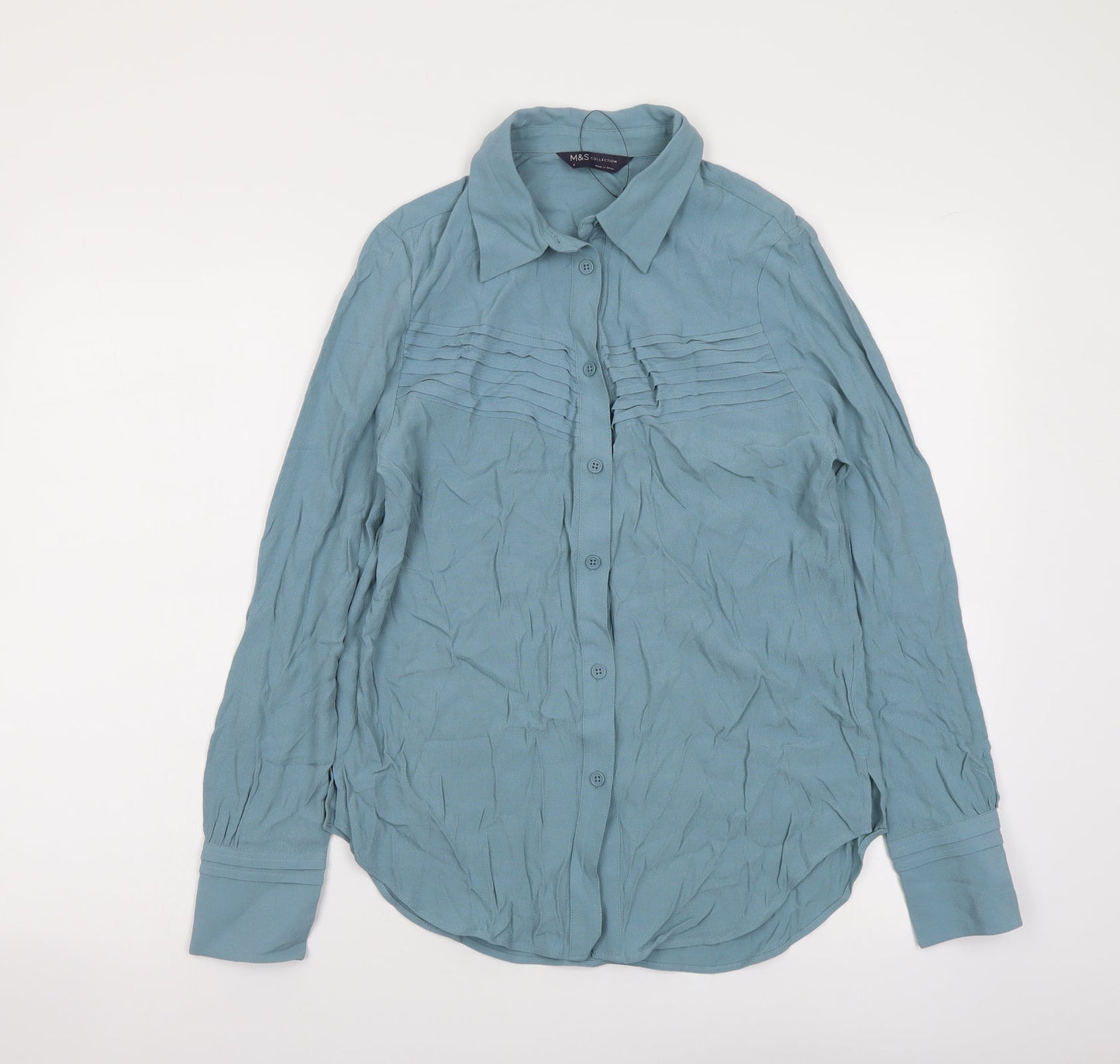 Womens UK Size 6 Marks and Spencer Blue Basic Button-Up
