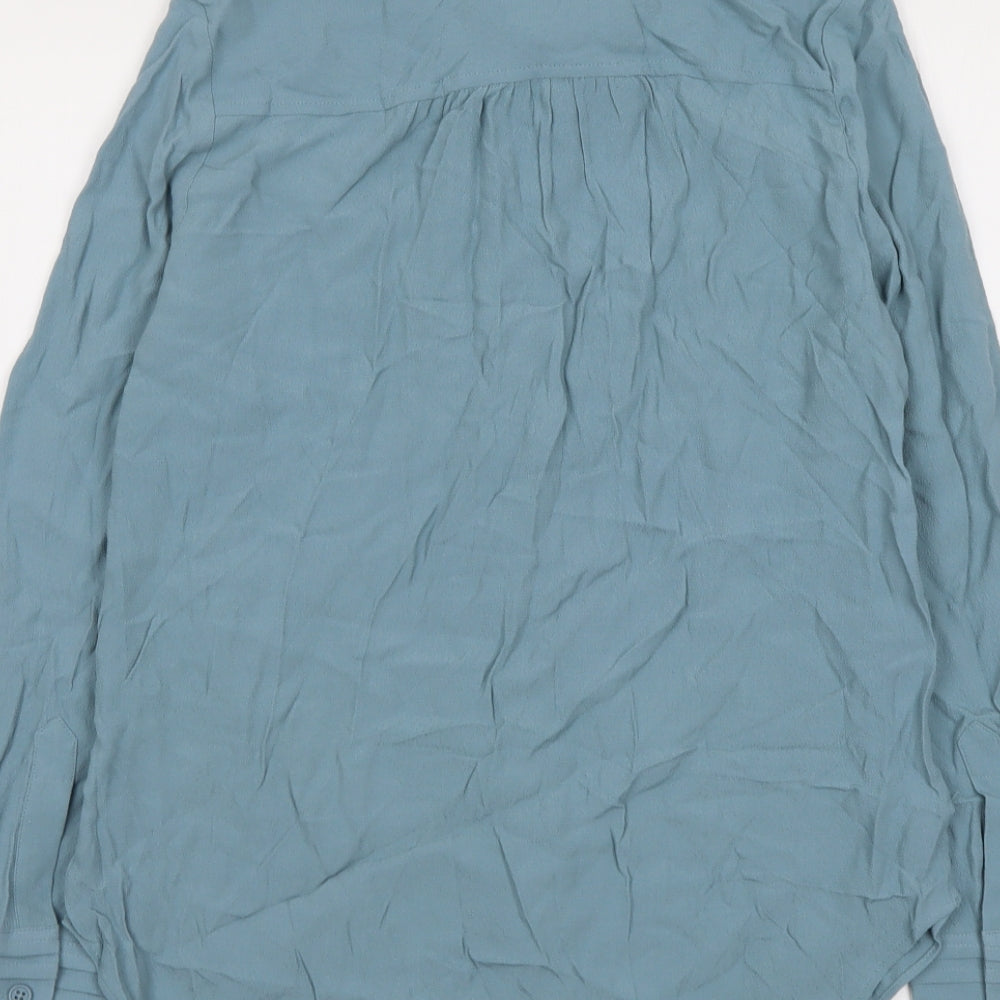 Womens UK Size 6 Marks and Spencer Blue Basic Button-Up