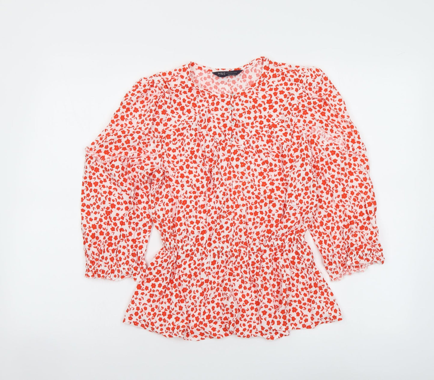 Womens UK Size 8 Marks and Spencer Red Basic Blouse