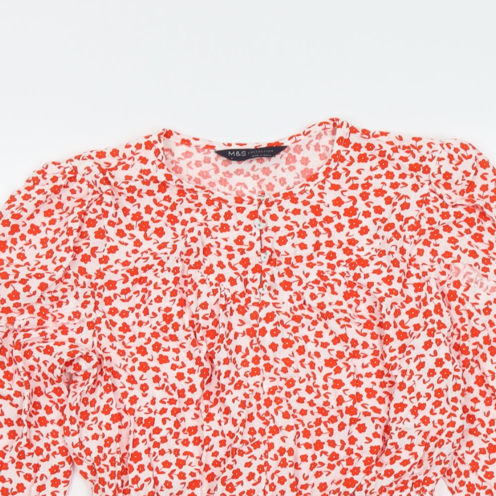 Womens UK Size 8 Marks and Spencer Red Basic Blouse
