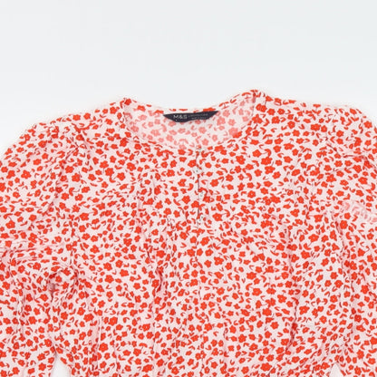 Womens UK Size 8 Marks and Spencer Red Basic Blouse