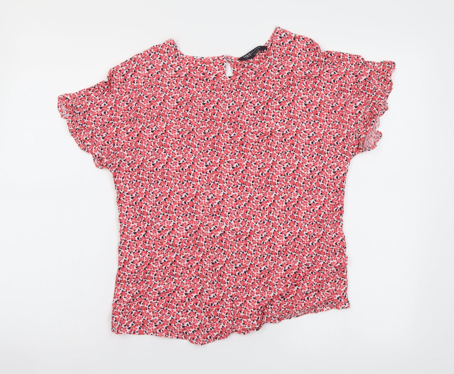Womens UK Size 8 Marks and Spencer Red Basic Blouse
