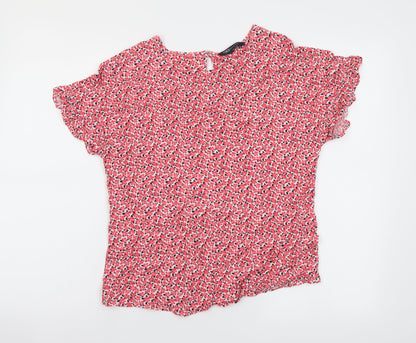 Womens UK Size 8 Marks and Spencer Red Basic Blouse