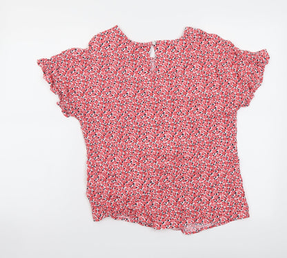 Womens UK Size 8 Marks and Spencer Red Basic Blouse