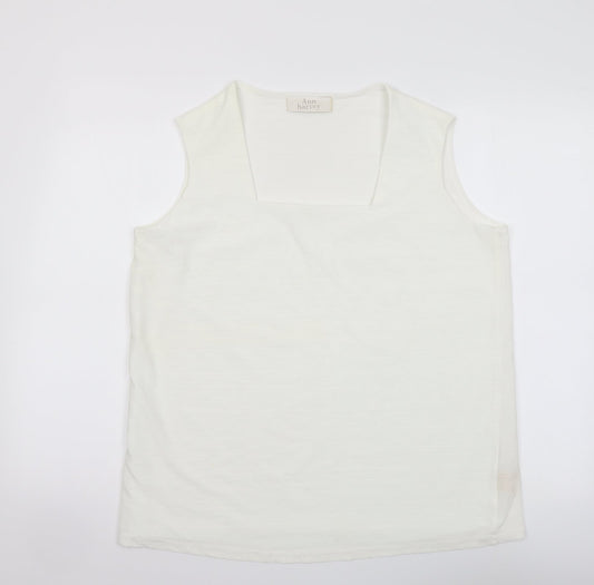 Ann Harvey Womens Ivory Polyamide Basic Tank Size 18 Square Neck