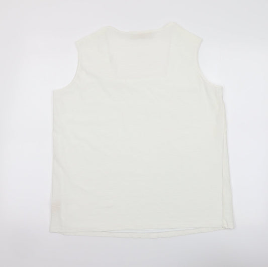 Ann Harvey Womens Ivory Polyamide Basic Tank Size 18 Square Neck