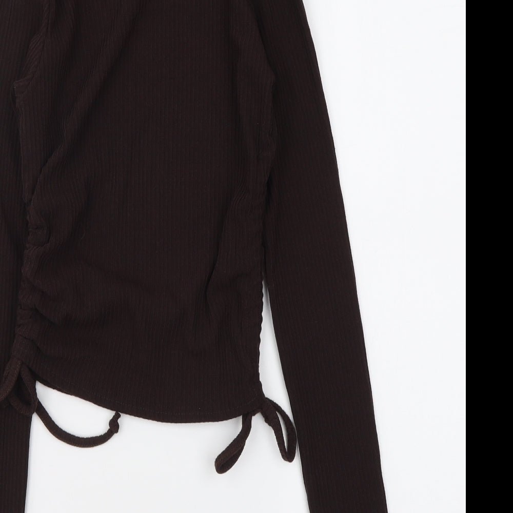 Womens UK Size XS Selected Brown Basic Blouse