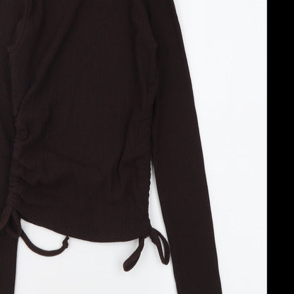 Womens UK Size XS Selected Brown Basic Blouse