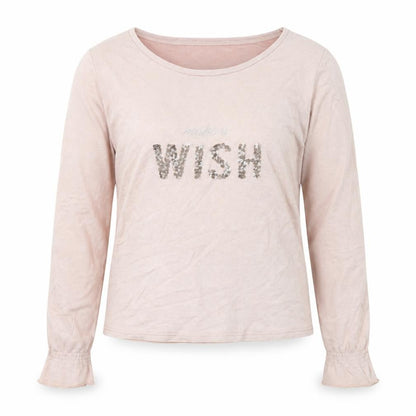 Fashion House Womens Pink Polyester Basic Blouse Size 10 Boat Neck - Make a wish