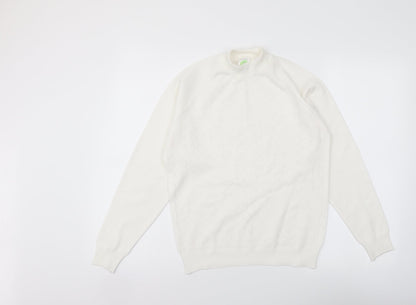 Littlewoods Womens Ivory Mock Neck Polyester Pullover Jumper Size 12
