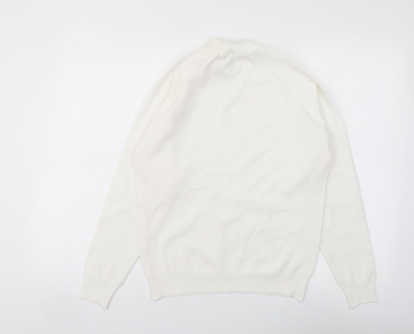 Littlewoods Womens Ivory Mock Neck Polyester Pullover Jumper Size 12