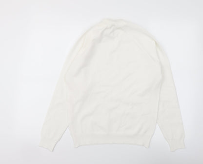 Littlewoods Womens Ivory Mock Neck Polyester Pullover Jumper Size 12