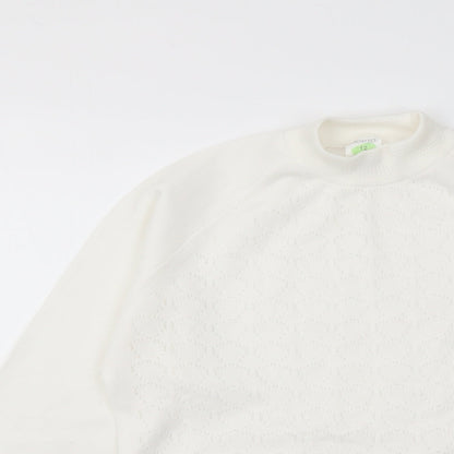 Littlewoods Womens Ivory Mock Neck Polyester Pullover Jumper Size 12