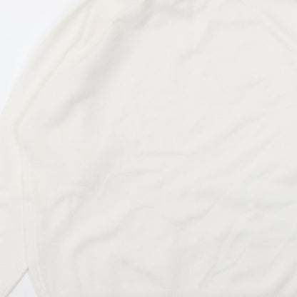 Littlewoods Womens Ivory Mock Neck Polyester Pullover Jumper Size 12