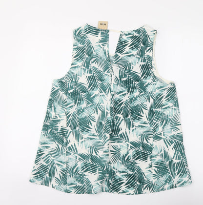Womens UK Size M ICHI Green Basic Tank