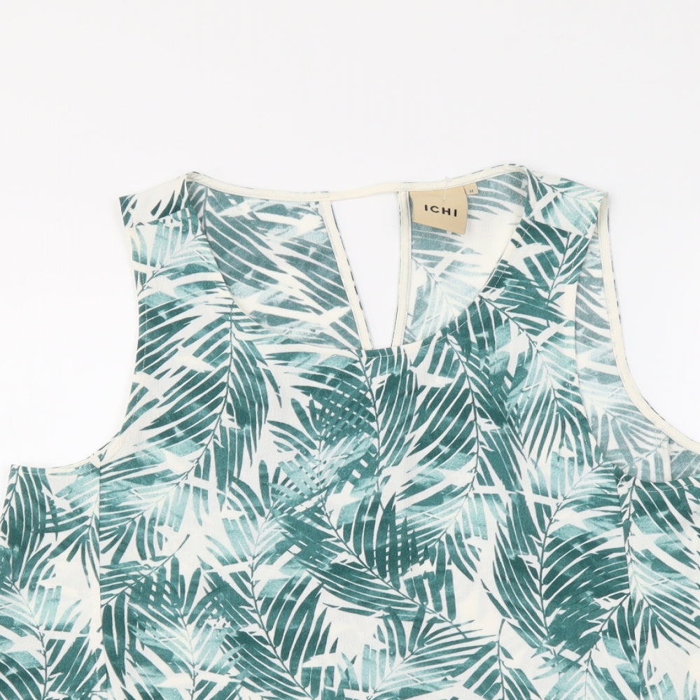 Womens UK Size M ICHI Green Basic Tank