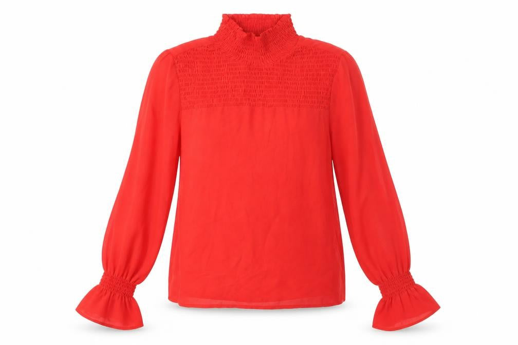 Womens UK Size XS Monki Red Basic Blouse