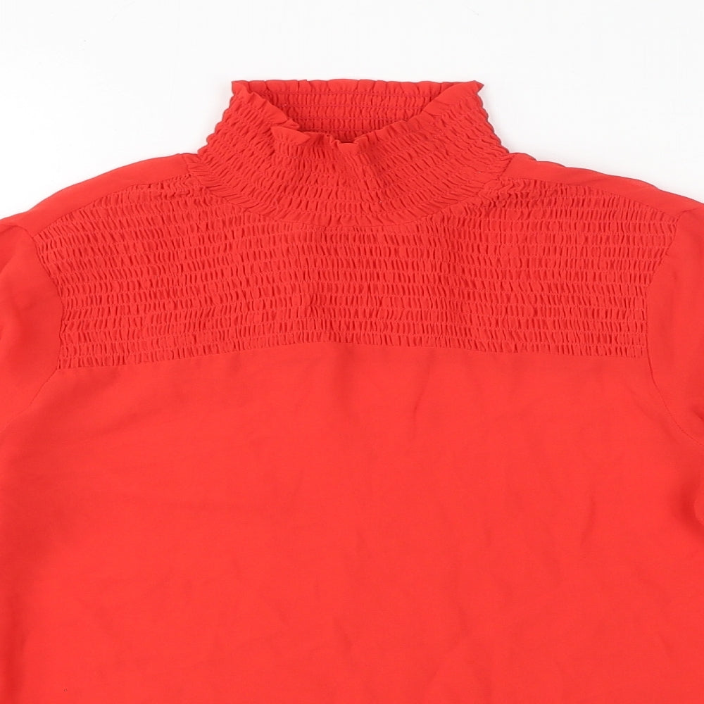 Womens UK Size XS Monki Red Basic Blouse