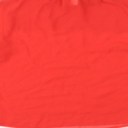 Womens UK Size XS Monki Red Basic Blouse