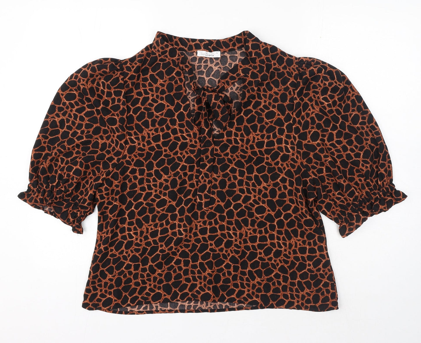Womens UK Size L LOSTSTOCK Black Basic Blouse