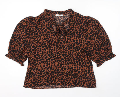Womens UK Size L LOSTSTOCK Black Basic Blouse