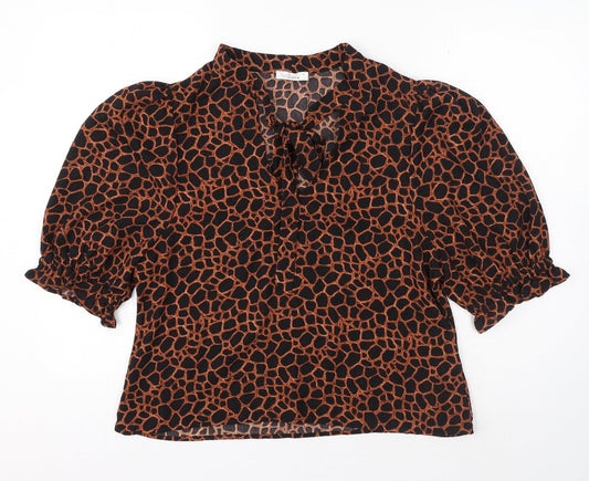 Womens UK Size L LOSTSTOCK Black Basic Blouse