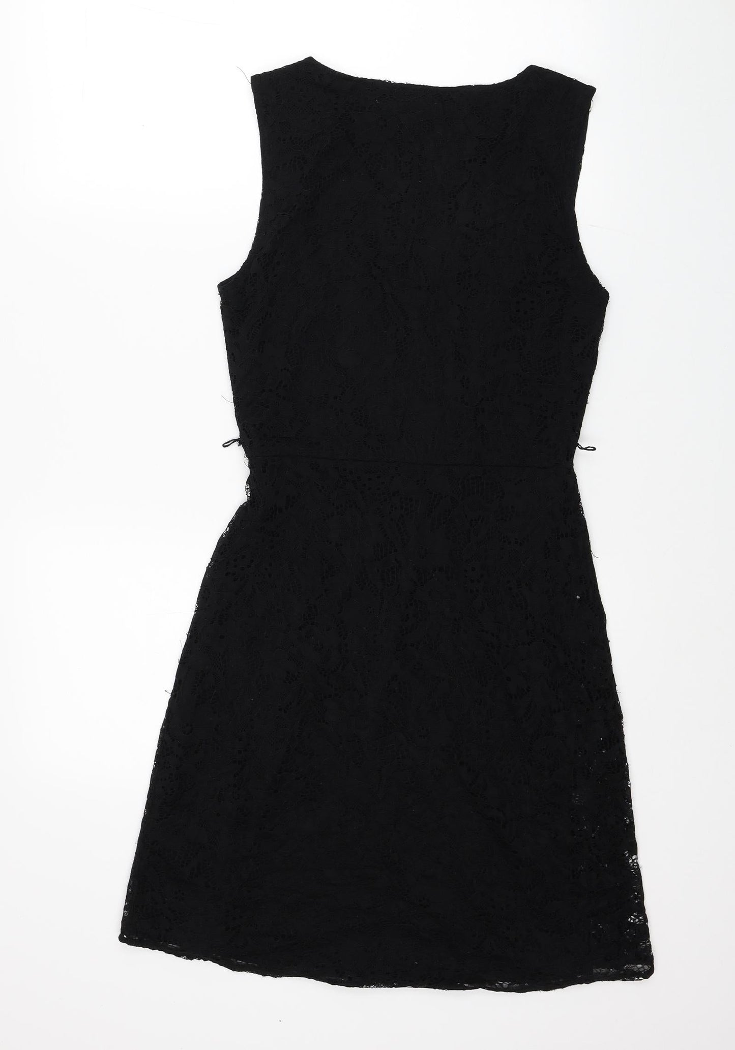 Yuni Womens Black Cotton Fit & Flare Size 10 V-Neck Pullover