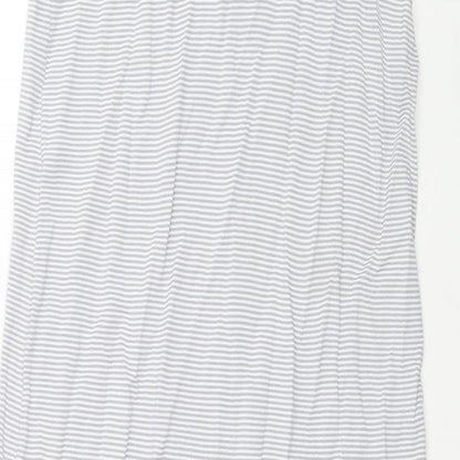 Zara Womens Grey Striped Viscose Tank Dress Size S V-Neck Pullover