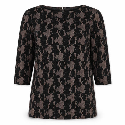 Womens UK Size 12 Nutmeg Black Tunic Blouse