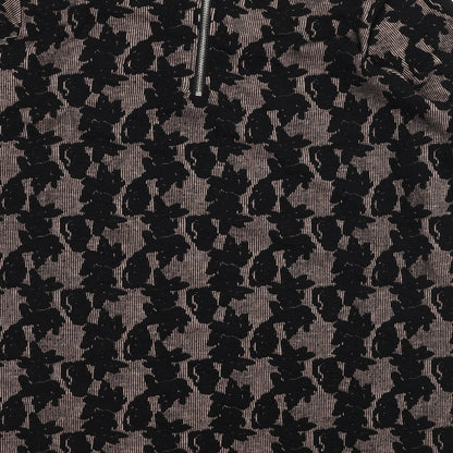 Nutmeg Womens Black Geometric Polyester Tunic Blouse Size 12 Boat Neck