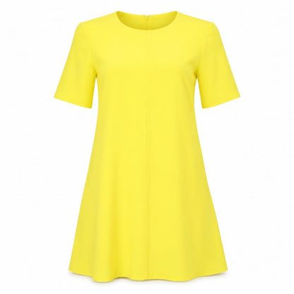 Warehouse Womens Yellow Polyester A-Line Size 10 Round Neck Zip