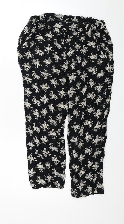 Womens UK Size 10 New Look Regular Fit Harem Black Trousers